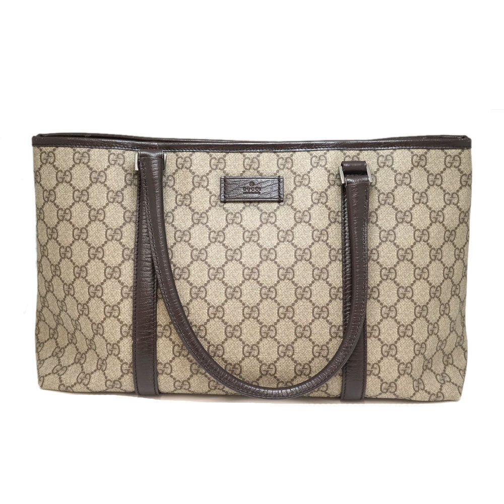 Gucci GG Supreme Canvas Joy Tote Shoulder Bag Brown